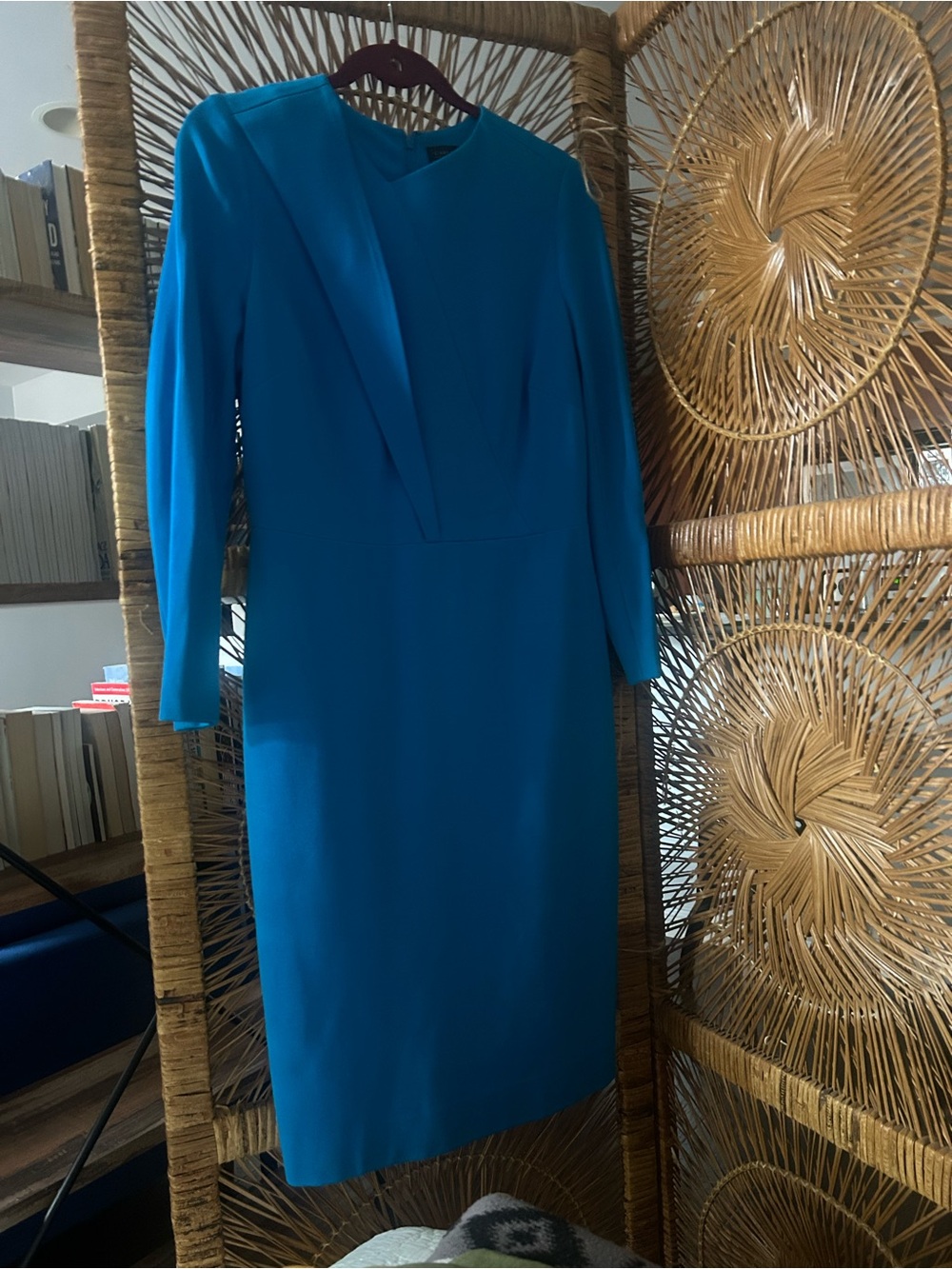 Elegant Carlisle Teal Long-Sleeve Sheath Dress